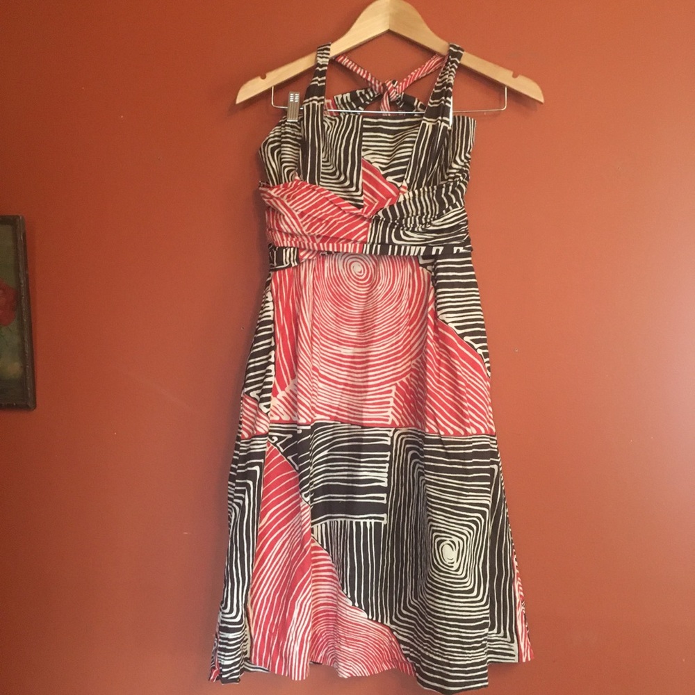 Anthropologie halter A line cotton sundress small